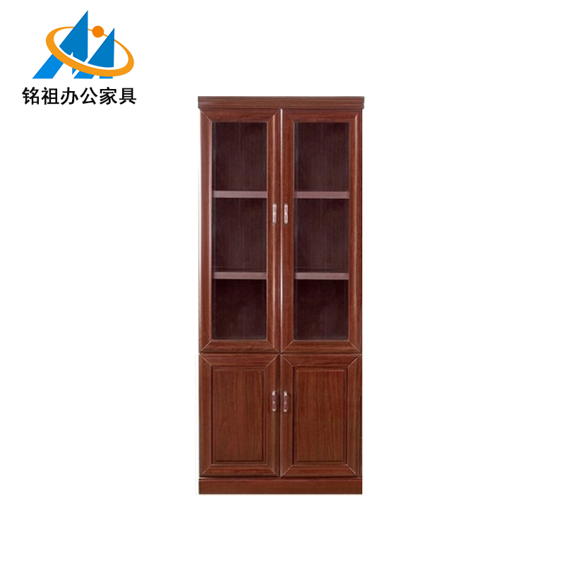 两门油漆带玻璃文件柜