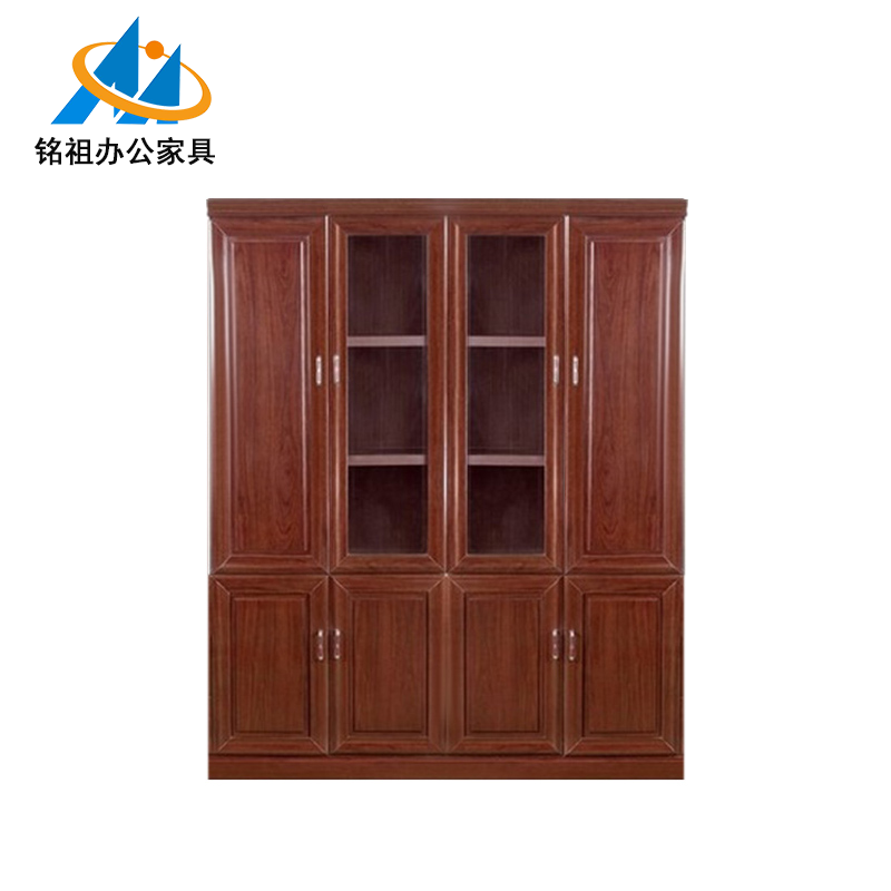 四门油漆带玻璃文件柜