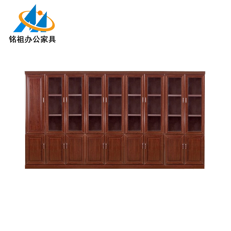 九门油漆带玻璃文件柜